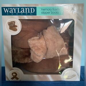 Wayland Square Memory Foam Slipper Boots - Tan
